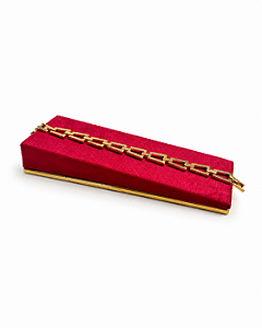 Expositor Rampa para Pulseira 5 X 17 cm - Suede Premium Marsala com Friso Dourado