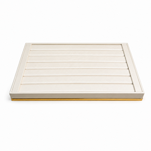 Expositor Bandeja Média para 60 anéis média 32x18 - Corvin Premium Off White com Friso Dourado