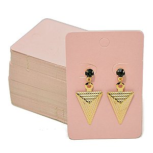 Cartela Para 1 Par De Brincos  - 4,5 x 7 Cm - C41 Rosa