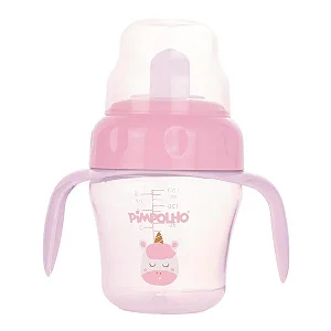 COPO DE TREINAMENTO COM ALCA E BICO FLEXIVEL 150ML UNICORNIO FEM PIMPOLHO ROSA