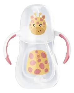 COPO DE TREINAMENTO BICHINHO C/ALCA E TAMPA 280ML FEM PIMPOLHO BRANCO/GIRAFA