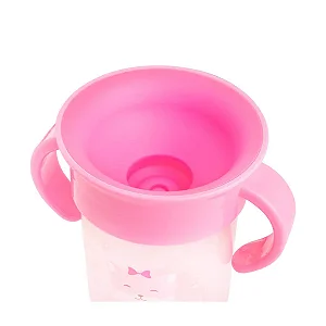 COPO DE TREINAMENTO 360 C/ALCA E TAMPA 240ML FEM PIMPOLHO ROSA/GATO