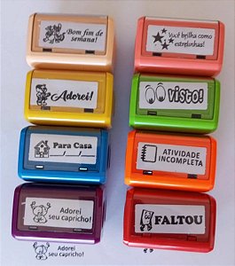 Kit 8 Carimbos Para Professores Trodat 3911 Coloridos