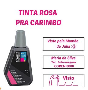 Tinta Para Carimbo Cor Rosa Intenso Original Trodat 28ml