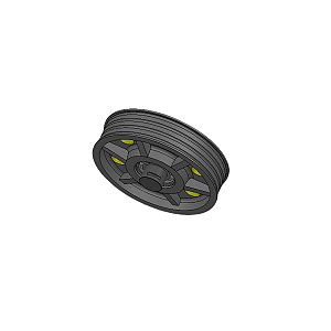 CONJUNTO POLIA-EIXO 360MM PARA CABO DE ACO 8mm HL03-A-D7991