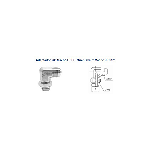 ADAPAPTADOR 90º ORIENTÁVEL Macho BSP x Macho JIC37º 1"-11x1.5/16"-12-LMBOMJ1616