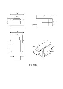 64768R - KIT FECHADURA SOLENOIDE (PUSH PULL) largura lingueta 22mm