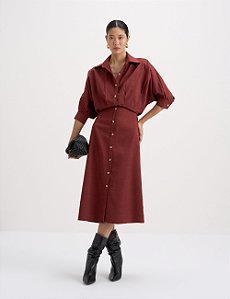 Vestido chemise Terracota