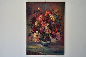 Quadro Angelino Lobato | Vaso de Flores | 70x50