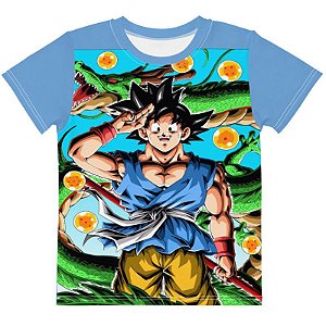 DRAGON BALL GT - Goku Adulto Azul - Camiseta de Animes
