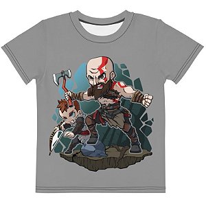 GOD OF WAR 4 - Kratos & Artreus Chibby - Camiseta de Games