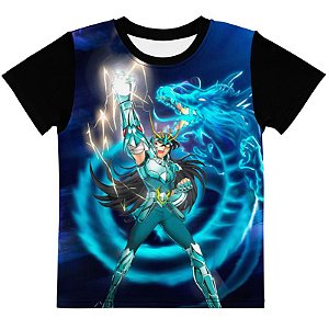 CAVALEIROS DO ZODÍACO - Saint Seya Shiryu Punho do Dragão - Camiseta de Animes