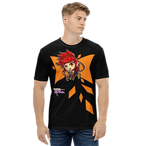 GRAND CHASE - Chibi Inspiration Jin Iluminado Preta - Camiseta de Games