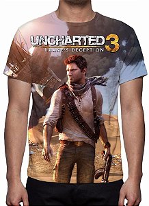 UNCHARTED 3 - Drakes Deception Modelo 2 - Camiseta de Games