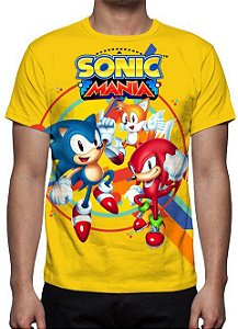 SONIC - Sonic Mania Amarela - Camiseta de Games