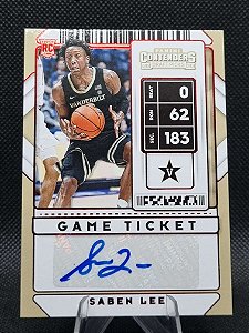 Panini Contenders Game Ticket Red Foil 2020 SABEN LEE