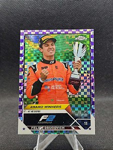 Topps Chrome F1 Award Winners Purple Checker 2023 FELIPE DRUGOVICH #/199