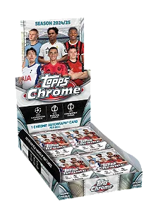 [Break 2290] Topps Chrome UEFA 24/25 - 1x Hobby Box - 1 Auto Garantidos - Escolha seu time