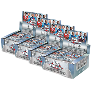 [Break 2680] Topps Chrome UEFA 25/26 - 4x Jumbo Box - 12 Autos Garantidos - Escolha seu time