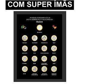Quadro Expositor Coleção moedas das olimpiadas rio 2016