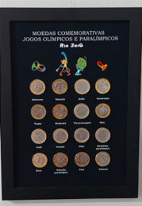 Quadro Expositor Porta 16 Moedas Olimpiadas Rio 2016 Completo