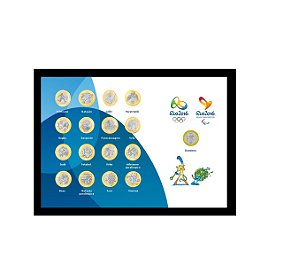 Quadro Porta Moedas Olimpiadas Coleção Jogos Olimpicos 2016