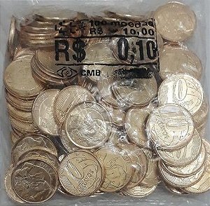 Sachê 10 centavos 2018 (100 moedas)