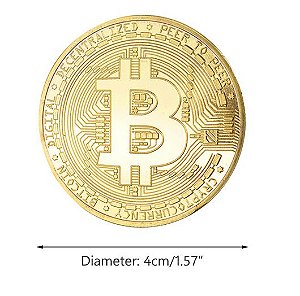 Moeda Física Bitcoin Ouro Criptomoeda (BTC)