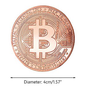 Moeda Física Bitcoin Bronze Criptomoeda (BTC)