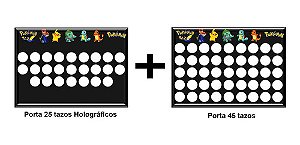 2 Quadros Album Expositor Porta 70 Tazos Pokemon C/ Acrilico