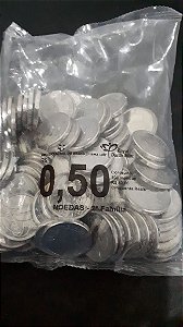 Sachê de 50 centavos da holanda com a Letra A 100 moedas lacradas  Royal Dutch Mint