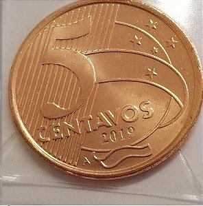 Moeda 5 centavos fabricado na holanda Letra A cunhada