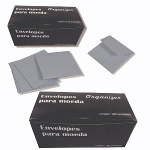 Envelope de papel para moedas caixa com 100 unidades
