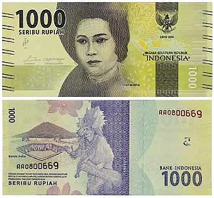 Cedula Indonesia 1000 Rupias 2016 - Fe