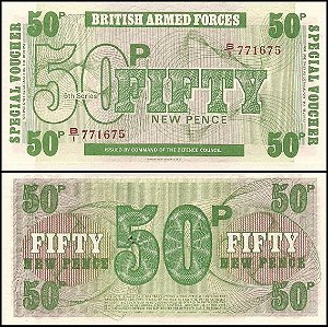 Cedula Inglaterra 50 Pence British Armed Serie 6 Fe