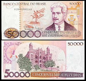 Cédula Brasil  50.000 Cruzeiros 1985 - Fe C174