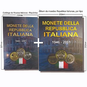 Album para moedas da Republica Italianas 1946 a 2001