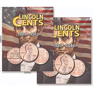 Álbum EUA One Cents 1909 a 2046 2 Volumes