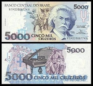 Cédula 5000 Cruzeiros 1992  FE C220