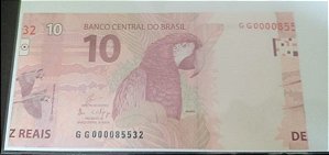 Cédula 10 reais Anômala com erro de corte