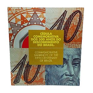 Folder com Cédula Polímero 10 reais Pedro A Cabral FE