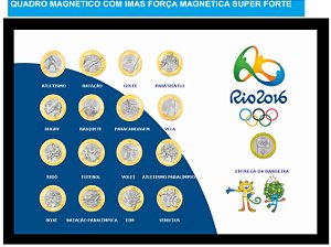 Quadro Expositor Porta Moedas Olimpiadas Coleção Jogos Olimpicos Rio 2016 Bandeira 2012