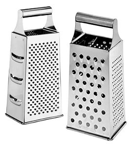 Ralador Inox 4 Faces 21cm Inox - Gourmet Mix Prata - Legumes Queijo Fruta - Art House