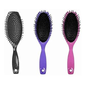 Escova de Cabelo Plastico Almofada Oval Color - Escobel Oval Colorida