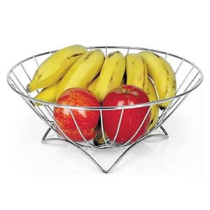 Fruteira Metal Cromado Fruteira de Mesa Estilosa Cromada Design