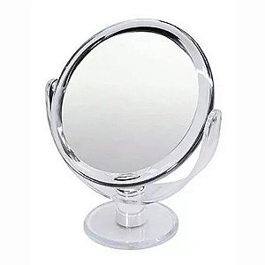 Espelho de Maquiagem Acrilico 15cm Dupla Face com Aumento