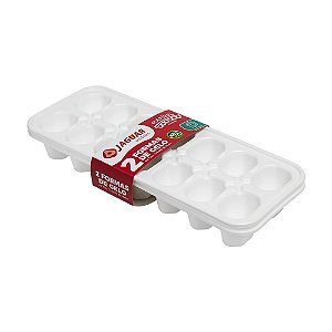 Kit 2 Formas De Gelo Branco Jaguar Formas de Gelo com 12 Cubos 2 Peças