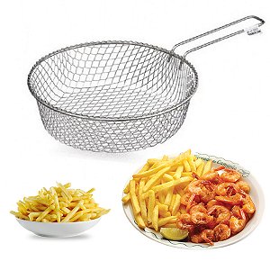 Cesto de Frituras Fritadeira Batata Fritas Metal para Fritura  Aramado
