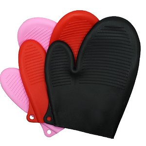 Luva de Silicone 21cm Cozinha Temperatura Proteção Pegador Forno Fogão Cabo de Panela Quente