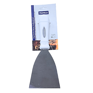 Espatula Reta Inox Premium Fratelli  Chapeiro Lanche Hamburguer Grelhar Lanchonete Multiuso Pizza Cozinha